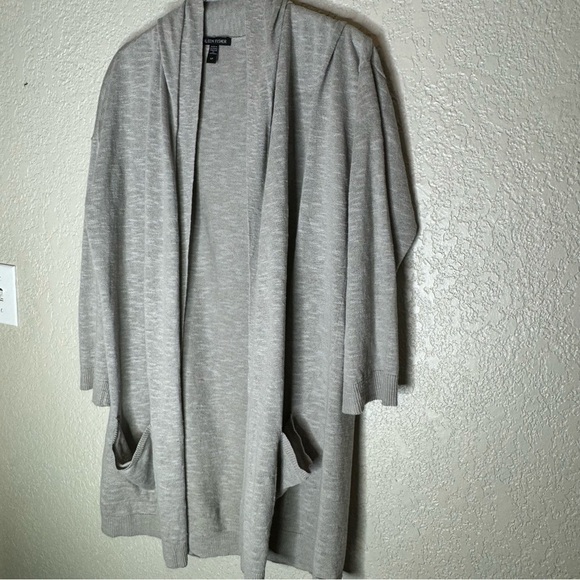 Eileen Fisher Organic Linen Cotton High Collar Cardigan Size SM Sweater - Picture 6 of 9